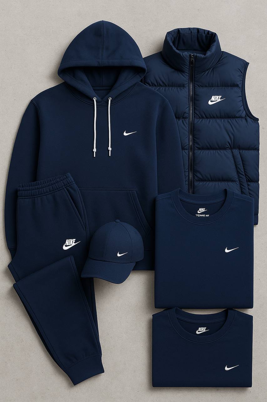 Complete Set – Sweatshirt, Pants, Puffer Jacket & T-shirt