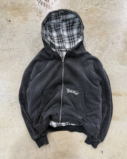 REVERSIBLE PLAID ZIP UP