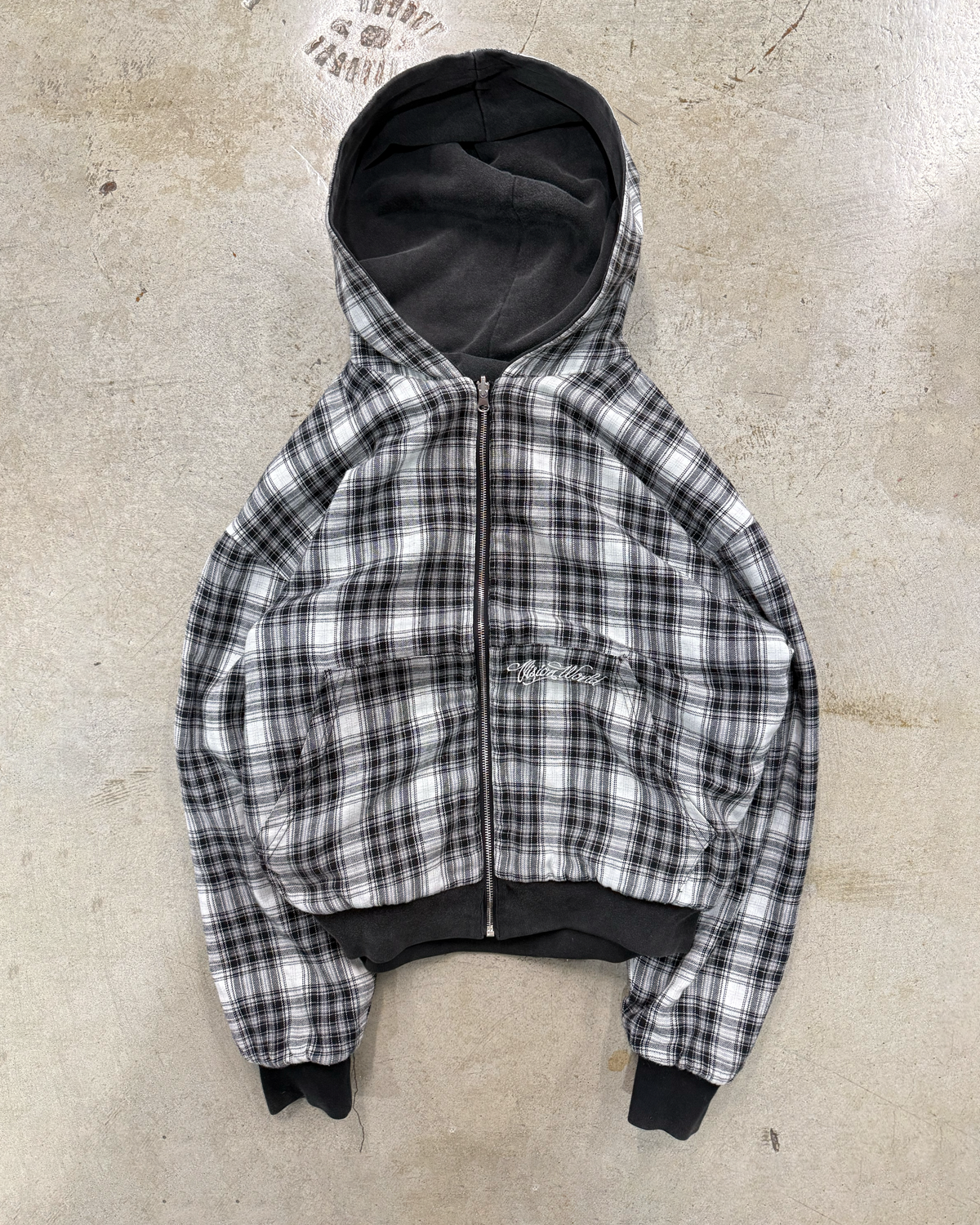 REVERSIBLE PLAID ZIP UP