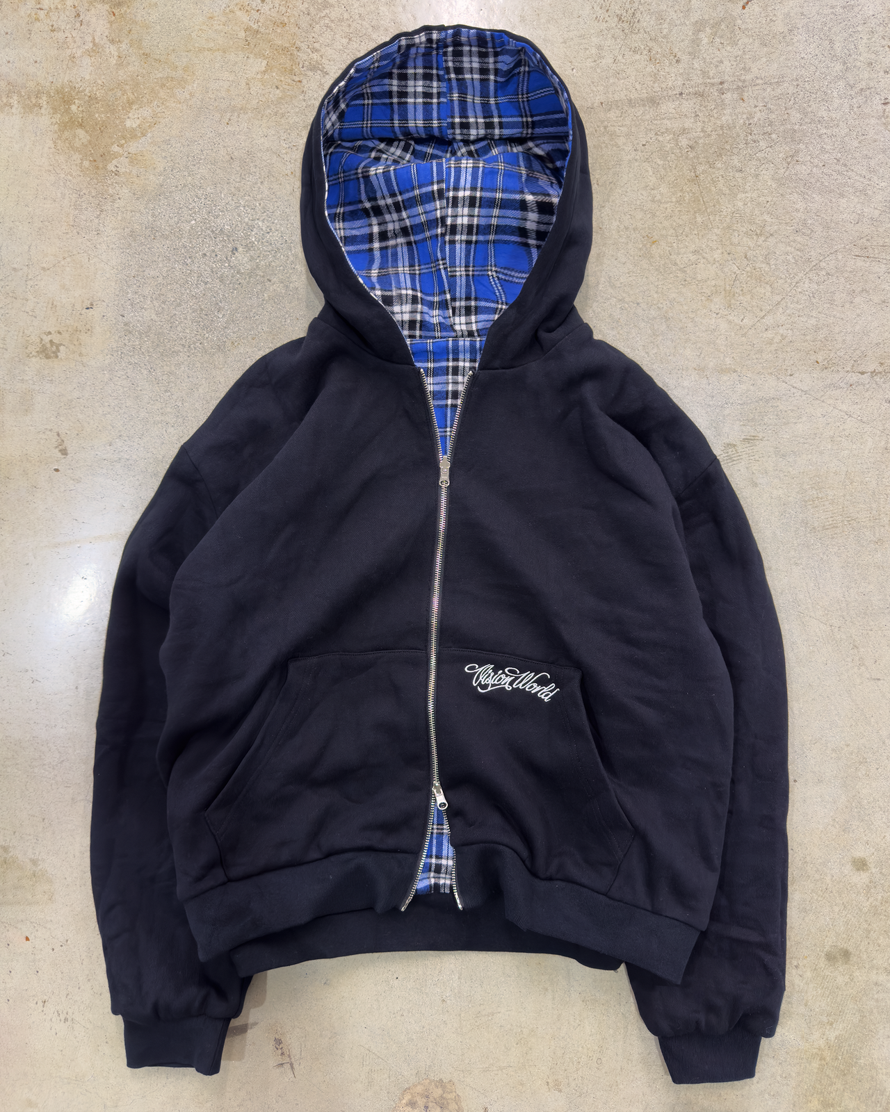 REVERSIBLE PLAID ZIP UP