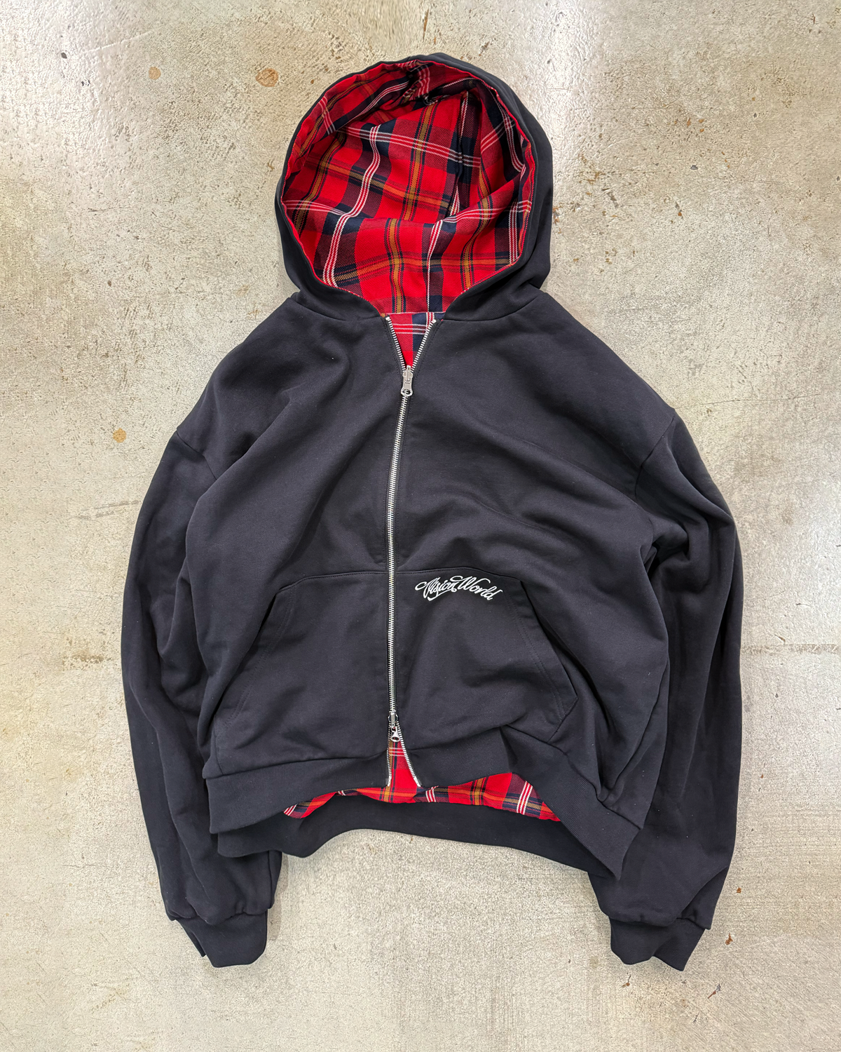 REVERSIBLE PLAID ZIP UP