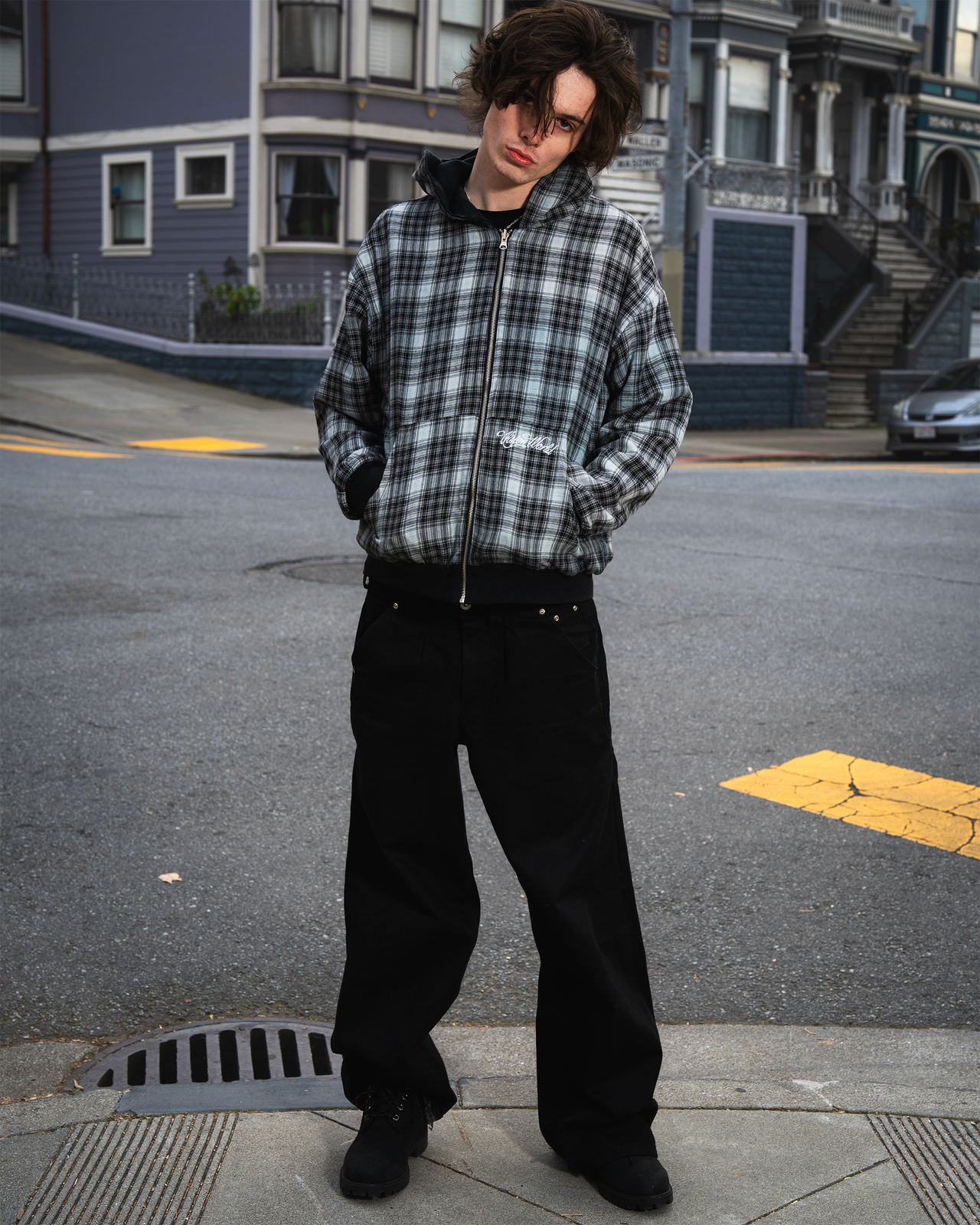 REVERSIBLE PLAID ZIP UP